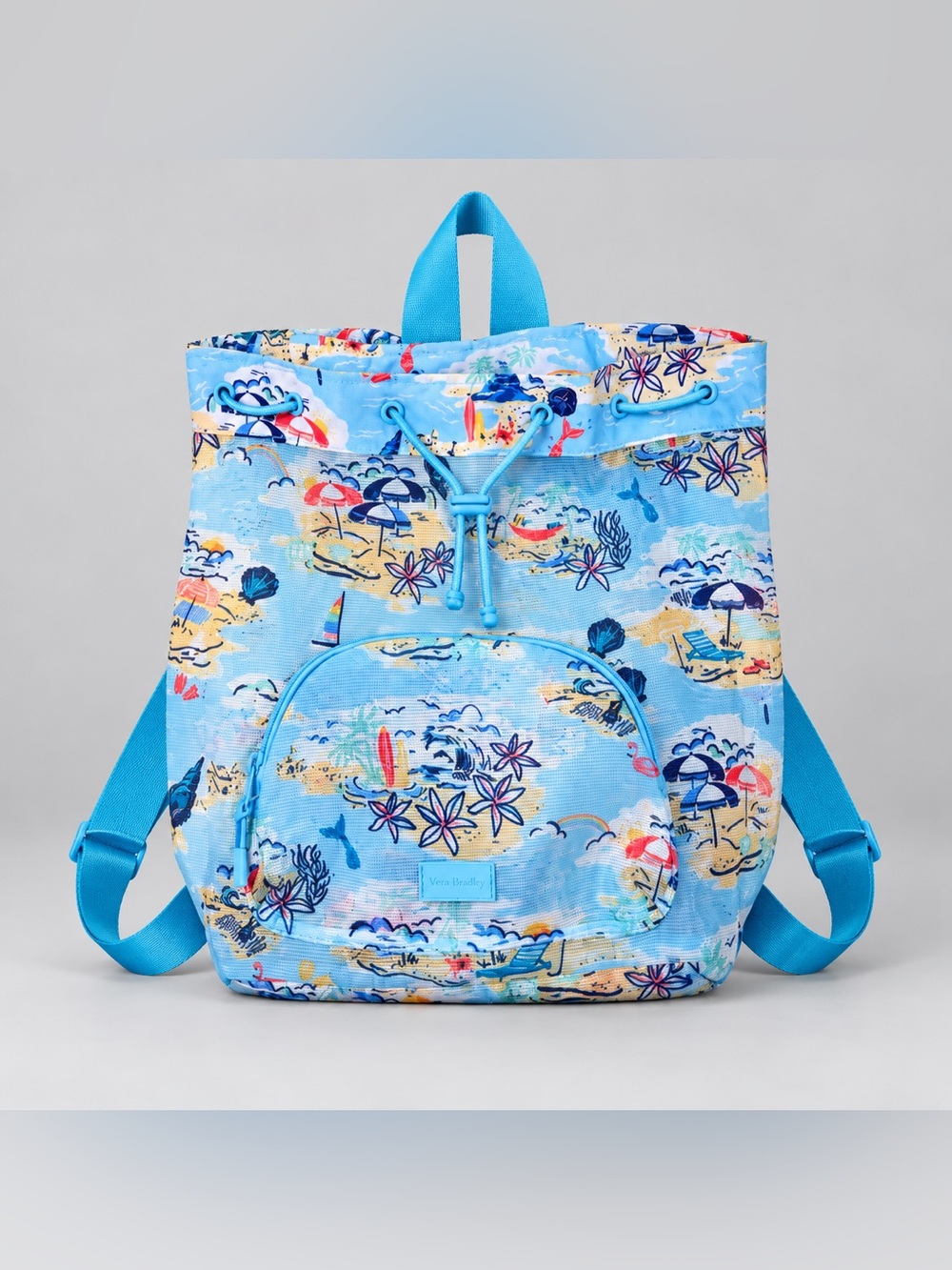 Vera Bradley Mesh Backpack Beach Treasure Floral Drawstring Lightweight
